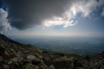 western carpathian mountain panorama in clear day