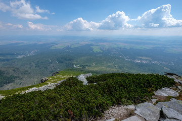 western carpathian mountain panorama in clear day