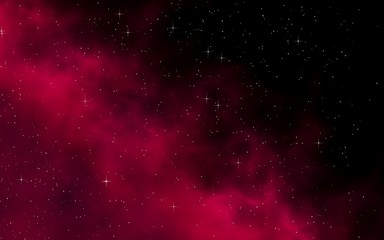 Colorful and beautiful space background. Outer space. Starry outer space texture. Templates, red background. 3D illustration