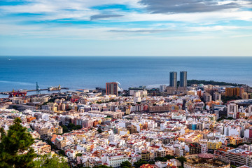 This panorama shot time the entire downtown of Santa Cruz, the capital of Tenerife.