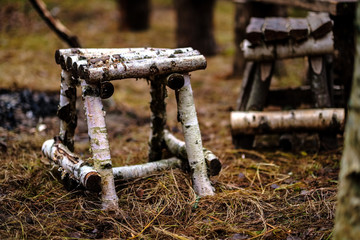 old wooden trenshes in Latvia. reconstruction of first world war. Lozmetejkalns