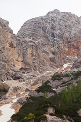 Large stone mountains in the Alps.
