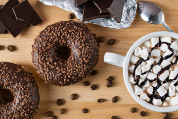 Chocolate coffee donuts