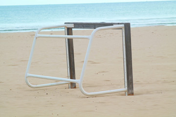 beach football, football goal on the beach 