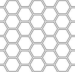 Seamless hexagons pattern. White geometric background.