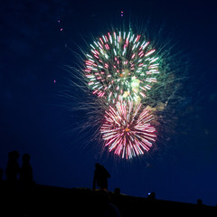Fototapeta na wymiar Colorful fireworks bursting