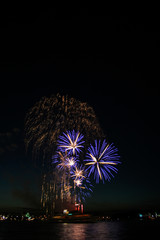 Colorful fireworks bursting