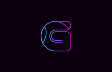 alphabet letter g logo company icon design in blue and pink