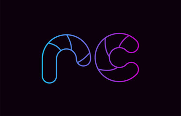 Fototapeta premium alphabet letter combination rc r c logo company icon design in blue and pink