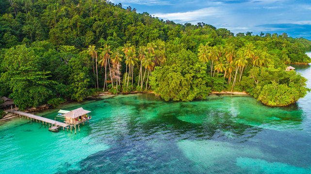 Beach View In Waigeo Island. Raja Ampat, West Papua, Indonesia.