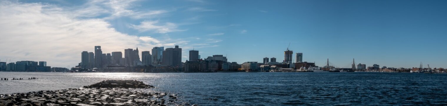 High Resolution Picture of the Boston Skyline from East Boston