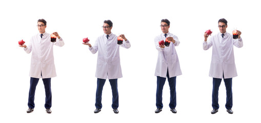 Obraz premium Doctor in blood donation concept isolated on white