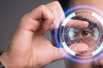 Concept of sensor implanted into human eye