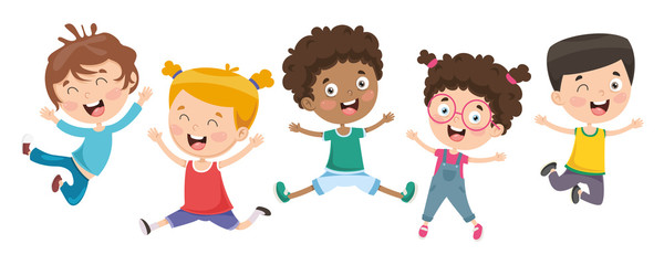 Vector Illustration Of Children Playing