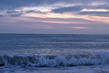 sunrise over sea,waves, water,seascape, cloud, horizon