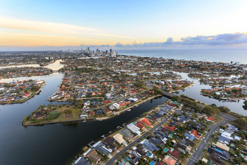 Wonderful view of the Gold Coast residential area at sunrise © Downunderphoto
