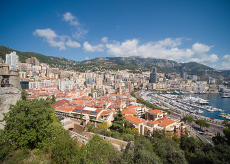 Obraz premium Panoramic view of Monte Carlo harbour in Monaco.