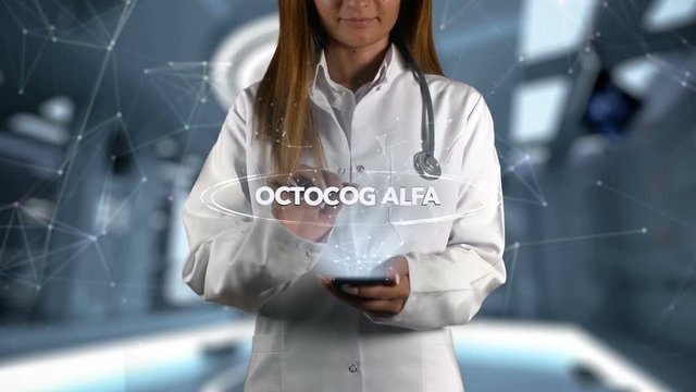 Female Doctor Hologram Medicine Ingrident OCTOCOG ALFA
