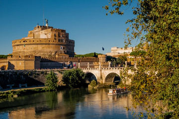 Castel S. Angelo and Tiber River Rome Italy