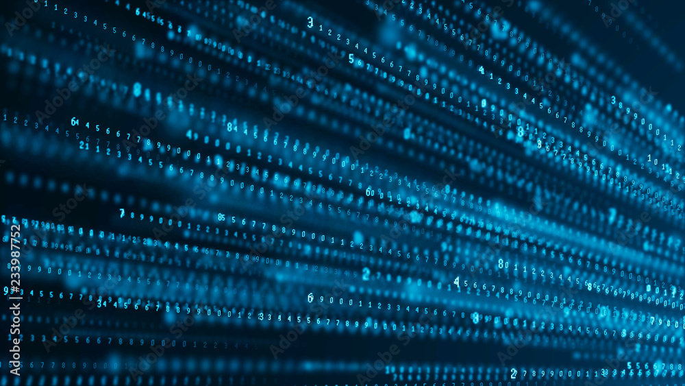 Poster Binary code abstract technology background. Big data. Coding or hacker concept. Binary code. Computer techologies.
