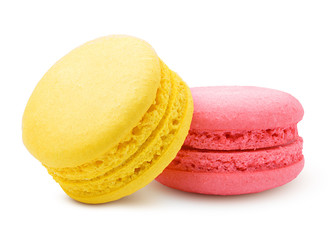 macaroons isolated on white background, clipping path, full depth of field