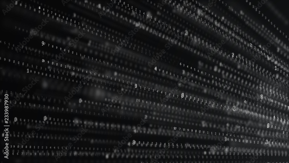 Poster Binary code abstract technology background. Big data. Coding or hacker concept. Binary code. Computer techologies.