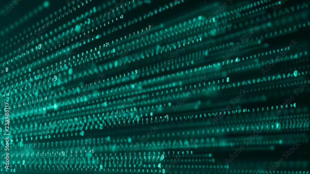 Aufkleber Binary code abstract technology background. Big data. Coding or hacker concept. Binary code. Computer techologies.
