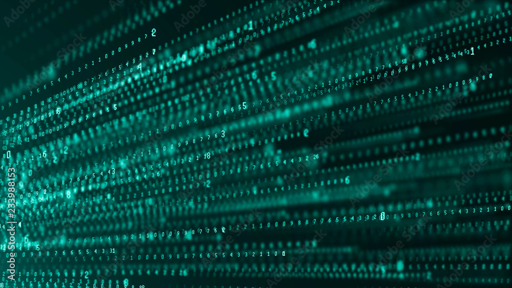 Aufkleber Binary code abstract technology background. Big data. Coding or hacker concept. Binary code. Computer techologies.