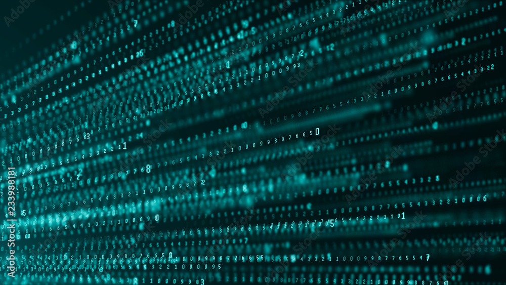 Aufkleber Binary code abstract technology background. Big data. Coding or hacker concept. Binary code. Computer techologies.