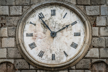 Clock on the Tower on the Square of Arms in Kotor