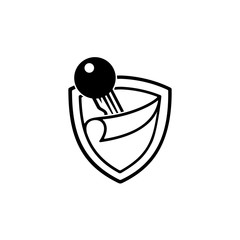 Key pocket logo. Shield design. Vector and illustration.