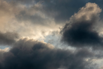 Fototapeta na wymiar dark grey clouds in the sky