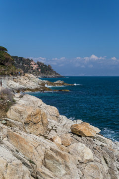 Rocky seasore in Liguria, Italy