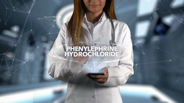 Female Doctor Hologram Medicine Ingrident PHENYLEPHRINE HYDROCHLORIDE