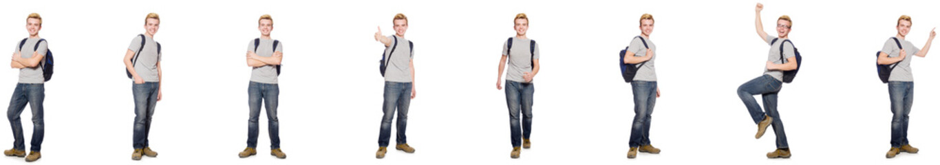 Young student isolated on white background 