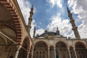 Fototapeta premium Outside view of Built by architect Mimar Sinan between 1569 and 1575 Selimiye Mosque in city of Edirne, East Thrace, Turkey