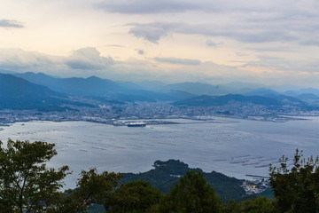 Fototapeta na wymiar View from Mount Misen Observatory , Miyajima, Japan. 