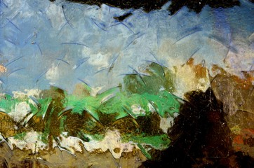 glossy glas background blue green