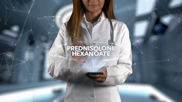 Female Doctor Hologram Medicine Ingrident PREDNISOLONE HEXANOATE