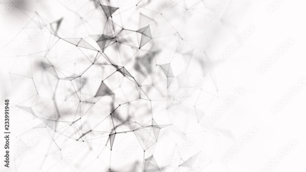 Poster Big data visualization. Science background. Big data complex with compounds. Lines plexus. Digital Plexus Glow Dots Backgrounds.