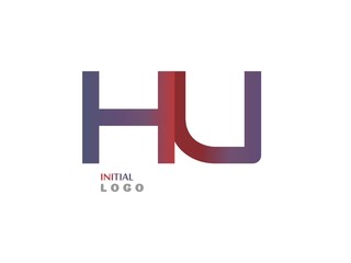 Obraz premium HU Initial Logo for your startup venture