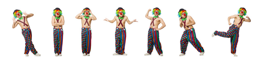 Funny clown isolated on the white background