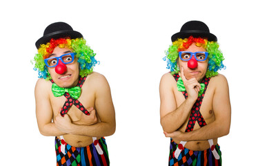 Funny clown isolated on the white background