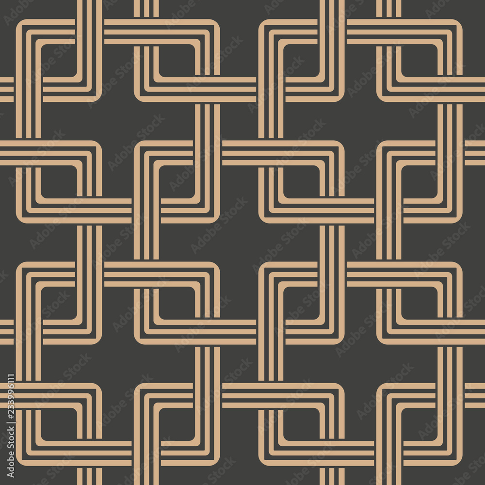 Wall mural vector damask seamless retro pattern background oriental square geometry cross frame chain