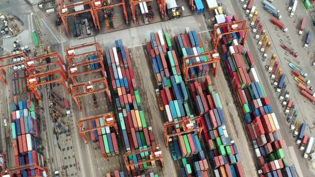 Cargo Container Port in Hong Kong