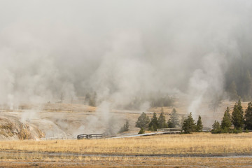 Fototapeta na wymiar Geothermal Hotspots of Yellowstone National Park