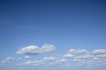 Fototapeta premium Sky with white clouds pattern background.