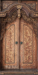 old wood door in Balinese style