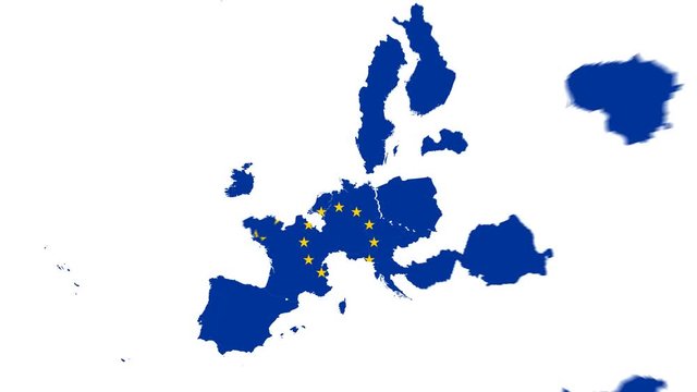 Animated map of European Union countries combining to form EU flag after Brexit