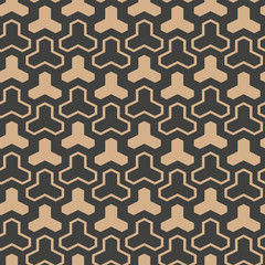 Vector damask seamless retro pattern background polygon geometry cross triangle frame